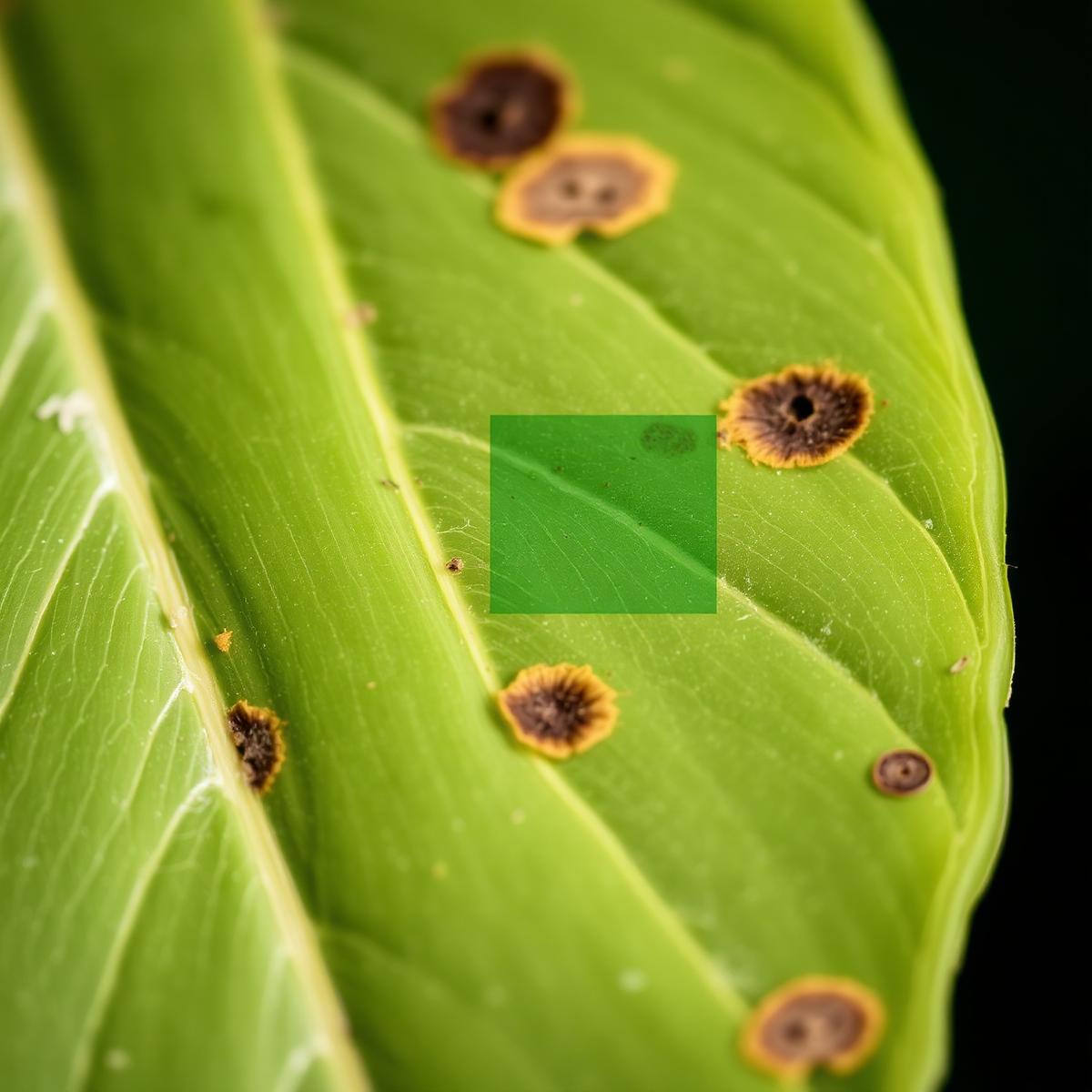 Macro of a bajra leaf with disease spots scanned by KhetSarthi